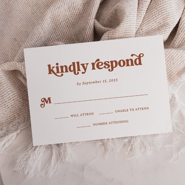 Cartons Réponse Boho et rétro terracotta et blanc (Créateur téléchargé)