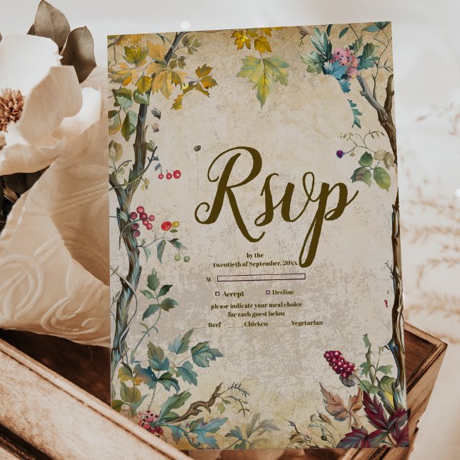 Cartons Réponse Boho Fleur sauvage d'automne Mariage botanique (Créateur téléchargé)
