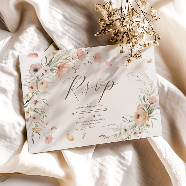Cartons Réponse Boho Fleur sauvage Garden Wedding (Créateur téléchargé)