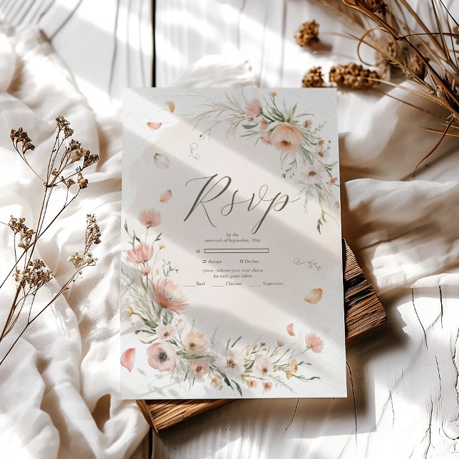 Cartons Réponse Boho Fleur sauvage Garden Wedding (Créateur téléchargé)
