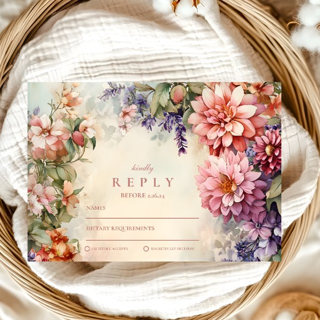 Cartons Réponse Boho Fleur sauvage Meadow Graduation (Créateur téléchargé)