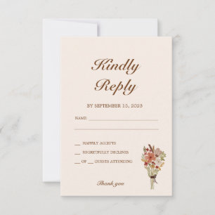 Cartons Réponse Boho Flowers Mariage
