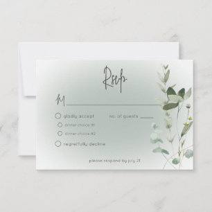 Cartons Réponse Boho Green Delicate Mariage moderne