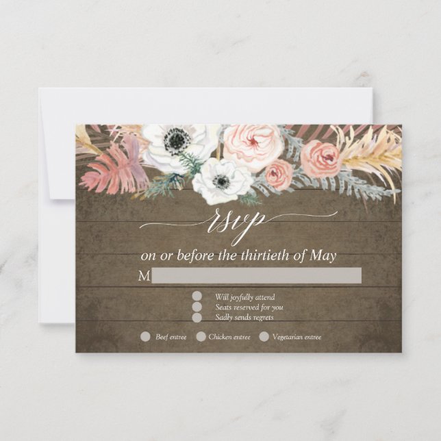 Cartons Réponse Boho Herbe des Pampas Floral Tropical Feuillage RS (Devant)