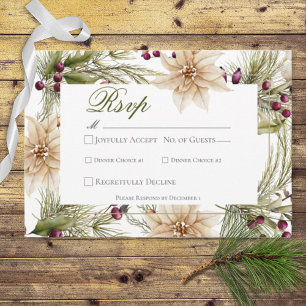 Cartons Réponse Boho Hiver Végétation Boughs Blanc