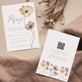 Cartons Réponse Boho Islandais Aquarelle Islande Poppy Fleurs