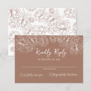 Cartons Réponse Boho Mocha Mousse Mariage floral romantique