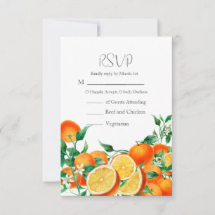 Cartons Réponse Boho Orange Blossom QR Code Mariage