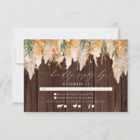 Boho Pampas Grass Wood Twinkle lumières Mariage RS