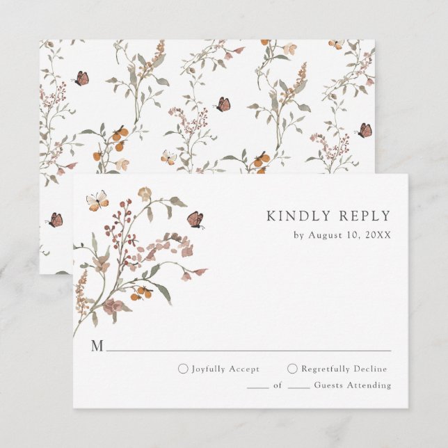 Cartons Réponse Boho rustique (Devant / Derrière)