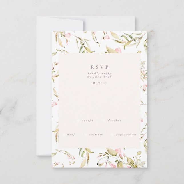 Cartons Réponse Boho Spring Botanique Grand Mariage Fleur sauvage (Devant)