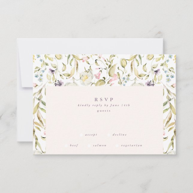 Cartons Réponse Boho Spring Elegant Botanical Florals Mariage Mur (Devant)