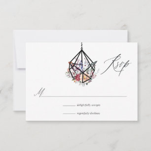 Cartons Réponse Boho Terarium géométrique Mariage floral