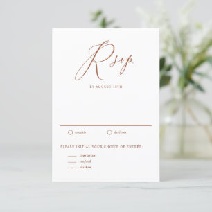 Cartons Réponse Boho Terracotta Calligraphie Fantaisiste Mariage