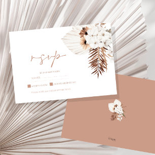 Cartons Réponse Boho Terracotta Pampas Grass Orchid Mariage