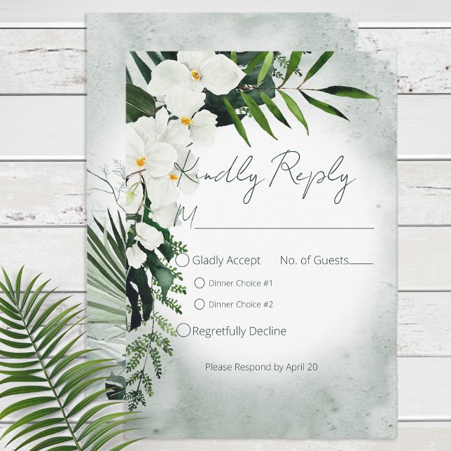 Cartons Réponse Boho Tropical Plante Mariage aquarelle (Créateur téléchargé)