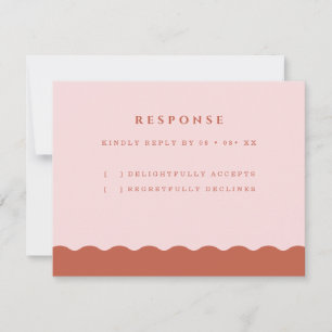 Cartons Réponse Boho Wavy Edge Terracotta & Blush Mariage