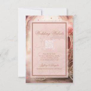 Cartons Réponse Boîtier mariage à chariot rose blanc