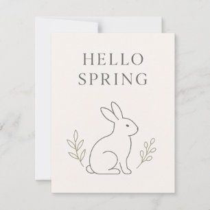 Cartons Réponse Bonjour Ligne Artistique Minimaliste de Lapin de P