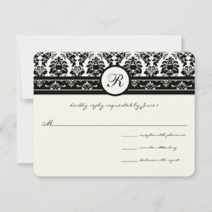 Cartons Réponse Bordures vintages en noir Damas