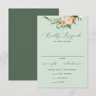 Cartons Réponse Botanique Boho Neutre Verdure Sage Vert Mariage