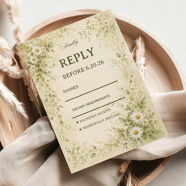 Cartons Réponse Botanique Daisy Vintage (Créateur téléchargé)