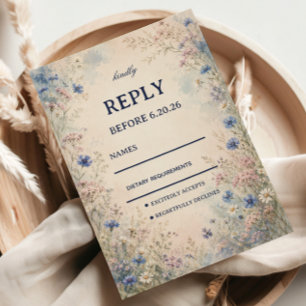 Cartons Réponse Botanique de Fleur Sauvage Vintage