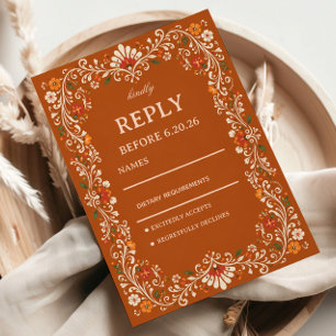 Cartons Réponse Botanique folklorique rustique élégante mexicaine