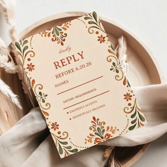 Cartons Réponse Botanique Mexicaine Rustique Folk (Créateur téléchargé)