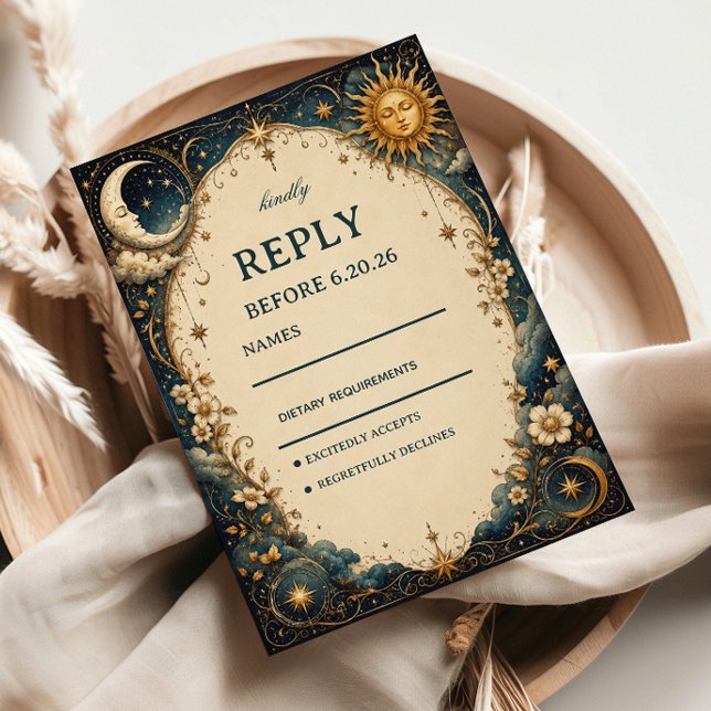Cartons Réponse Botanique Vintage Céleste (Créateur téléchargé)