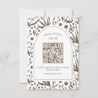 Cartons Réponse Botaniques classiques élégants en Taupe foncée QR