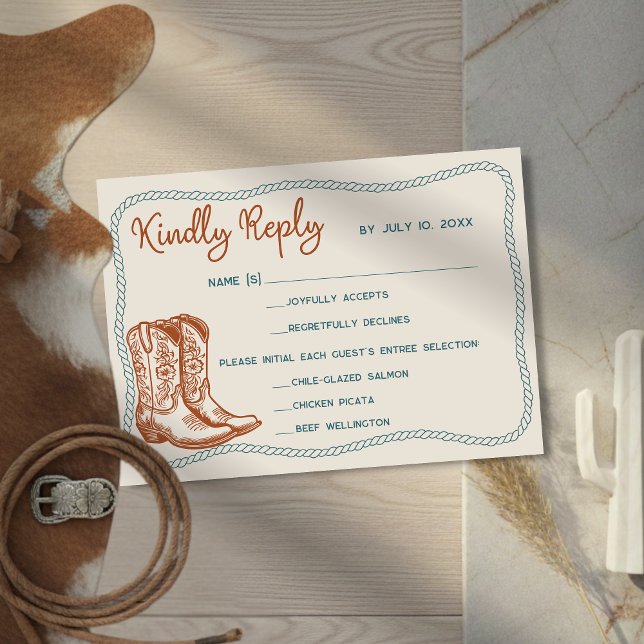 Cartons Réponse Bottes de cowboy occidentales Choix de repas de ma (Créateur téléchargé)