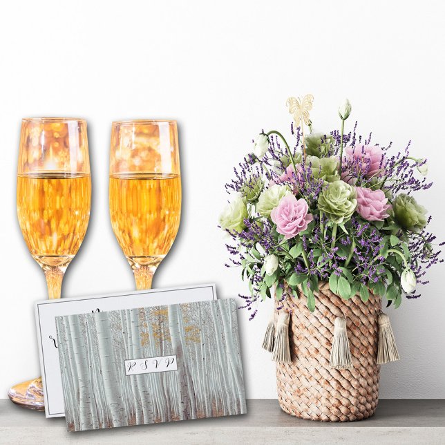 Cartons Réponse Bouleaux blancs élégants  (Créateur téléchargé)