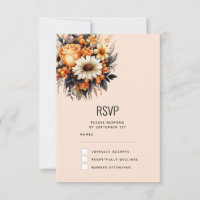 Bouquet de fleurs gris orange