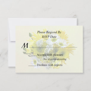 Cartons Réponse Bouquet de pâquerettes, chrysanthèmes et ammi