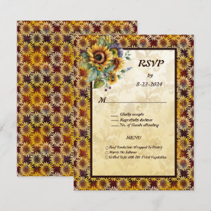 Cartons Réponse Bouquet Sunflowers Or Brown