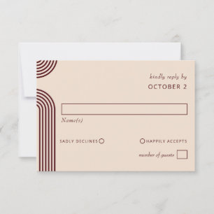 Cartons Réponse Bourgogne Rustique Boho Aronné Mariage moderne