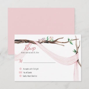 Cartons Réponse Branche d'arbre romantique éclectique Blush rose g