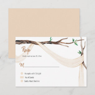 Cartons Réponse Branche d'arbre romantique éclectique gaze beige R