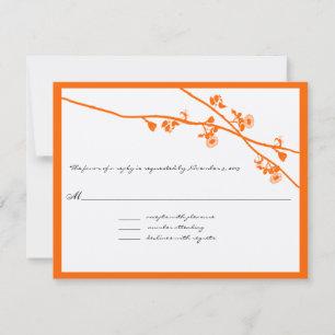 Cartons Réponse Branches de fleurs sauvages de corail orange Maria