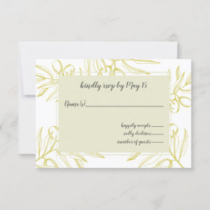 Cartons Réponse Branches d'olivier Nature Verdure Mariage botaniqu