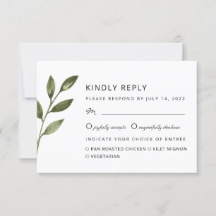 Cartons Réponse Branches élégantes et aérées. Mariage botanique ch