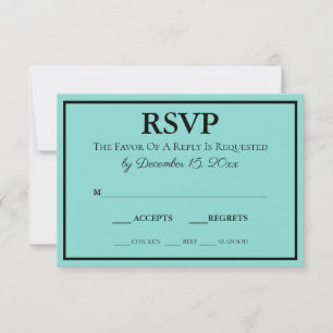 Cartons Réponse Bride & Mariage Suite Turquoise moderne bleu