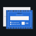 Cartons Réponse Brosse Bleu Bat mitzvah de la barre personnalisée<br><div class="desc">Carte RSVP parfaite à inclure avec l'invitation jumelée pour un bat mitzvah, bar mitzvah ou toute autre célébration juive ! L'art abstrait fait main avec des coups de pinceau lâche pour vous à l'avant et à l'arrière! ENTIÈREMENT PERSONNALISABLE ! Cliquez sur "Personnaliser" ci-dessus pour modifier le texte. Cliquez sur "modifier...</div>