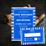 Cartons Réponse Brosse Bleu Bat mitzvah de la barre personnalisée<br><div class="desc">Carte RSVP parfaite à inclure avec l'invitation jumelée pour un bat mitzvah, bar mitzvah ou toute autre célébration juive ! L'art abstrait fait main avec des coups de pinceau lâche pour vous à l'avant et à l'arrière! ENTIÈREMENT PERSONNALISABLE ! Cliquez sur "Personnaliser" ci-dessus pour modifier le texte. Cliquez sur "modifier...</div>