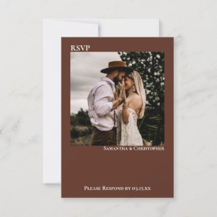 Cartons Réponse Brown Moderne Simple Minimaliste Mariage photo