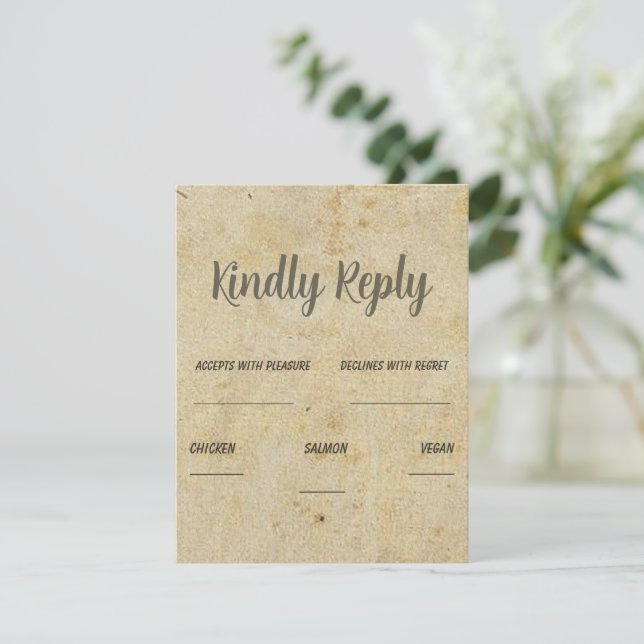 Cartons Réponse Brown Vintage classique Mariage (Debout devant)