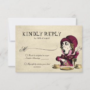 Cartons Réponse Burgundy Alice au pays des merveilles Mariage de h