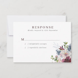 Cartons Réponse Burgundy Navy & Blush FlorMariage