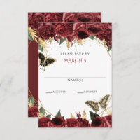 Burgundy Or Fleurs Papillons Quinceanera
